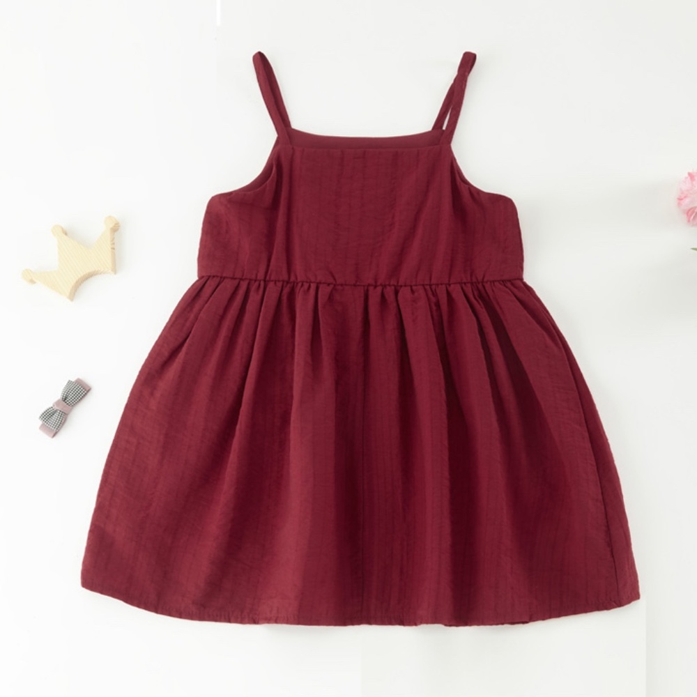 Toddler Girls Classic Summer Tank Cami Dress Red